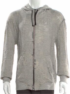 IRO Heather Gray Zip-Up Hooded Sweatshirt pristine nwt